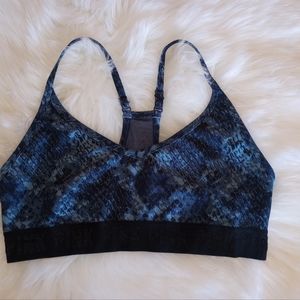Victoria Secret Pink Blue Racer Back Sports Bra Womens Sz Medium(72)13